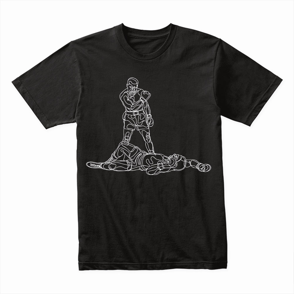 Phantom Punch Muhammad Ali vs Sonny Liston 2 (1965) Continuous Line Art 100% Cotton Unisex T-Shirt