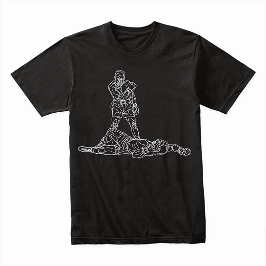 Phantom Punch Muhammad Ali vs Sonny Liston 2 (1965) Continuous Line Art 100% Cotton Unisex T-Shirt