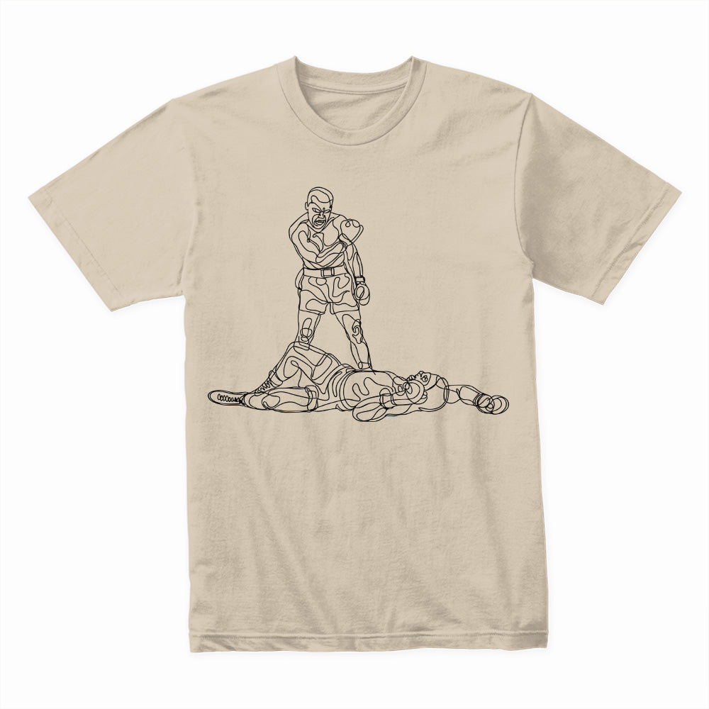 Phantom Punch Muhammad Ali vs Sonny Liston 2 (1965) Continuous Line Art 100% Cotton Unisex T-Shirt